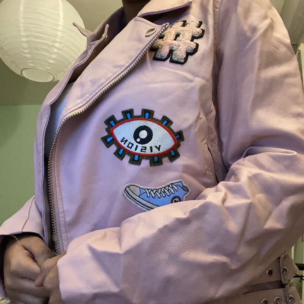 Pink leather jacket